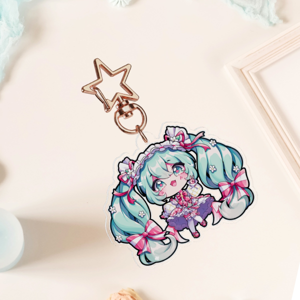 Strawberry Miku Keychain