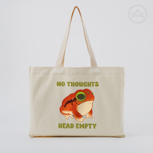 Frog Vertical Part-print Canvas Tote Bags - 16.9″x12.6″x3.1″(43x32x8cm)