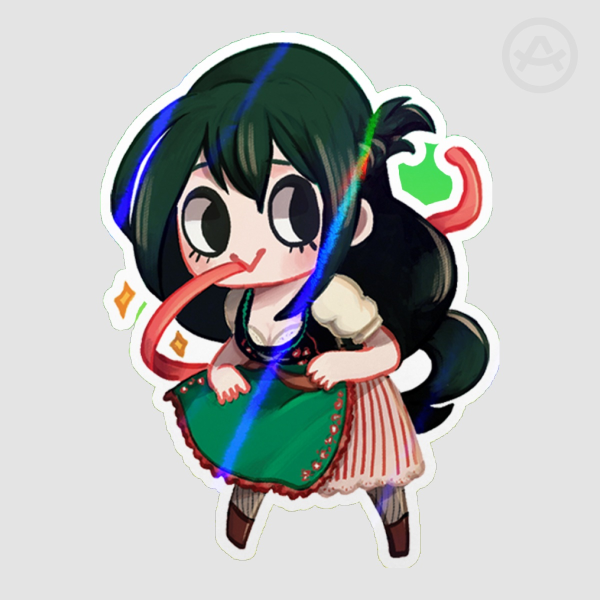 Tsuyu Asui Colored Edge Die Cut Stickers