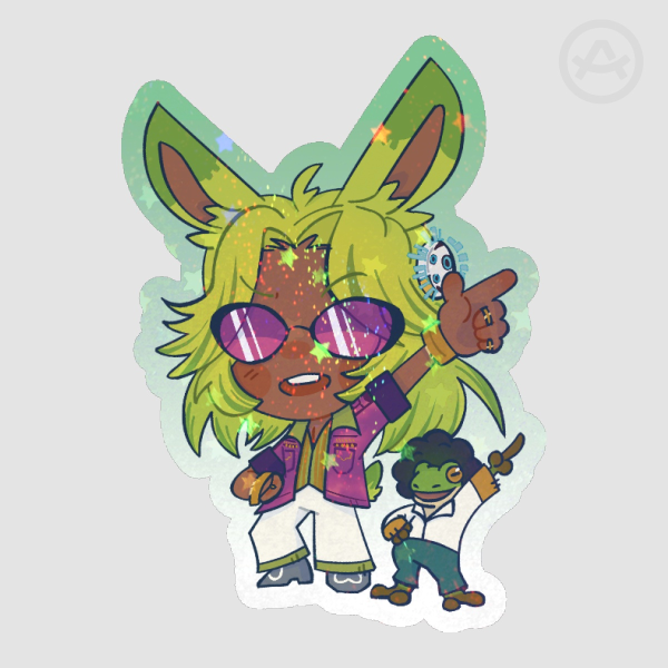 (FFXIV) - Dancing Green's Frogtourage Sticker