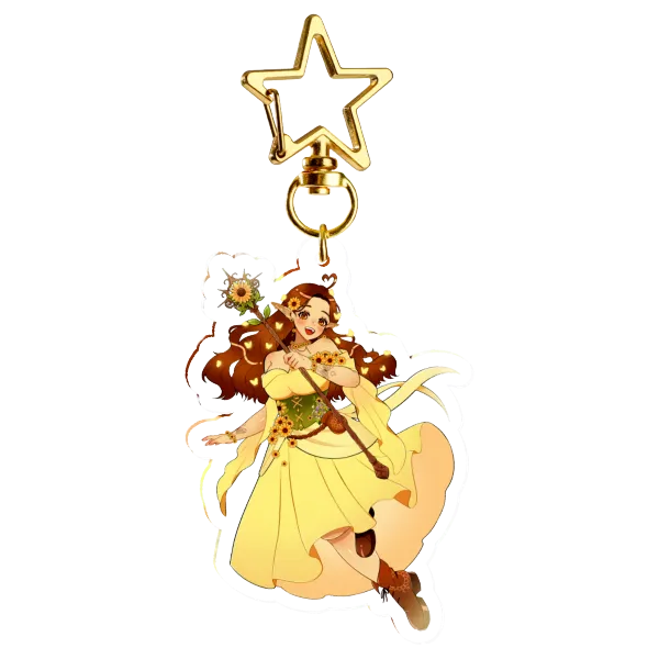 Azure Sunflower Keychain