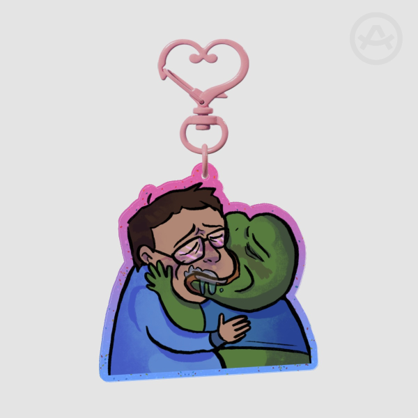 pcrowKiss Glitter Acrylic Keychain