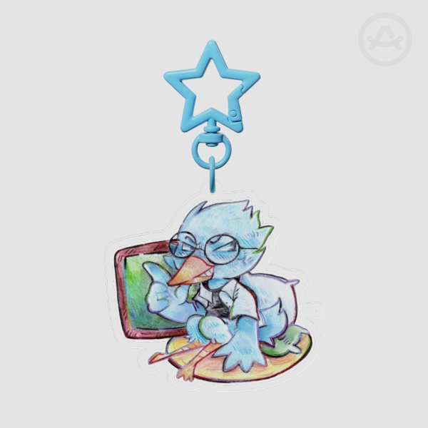 deltarune berdly acrylic keychain