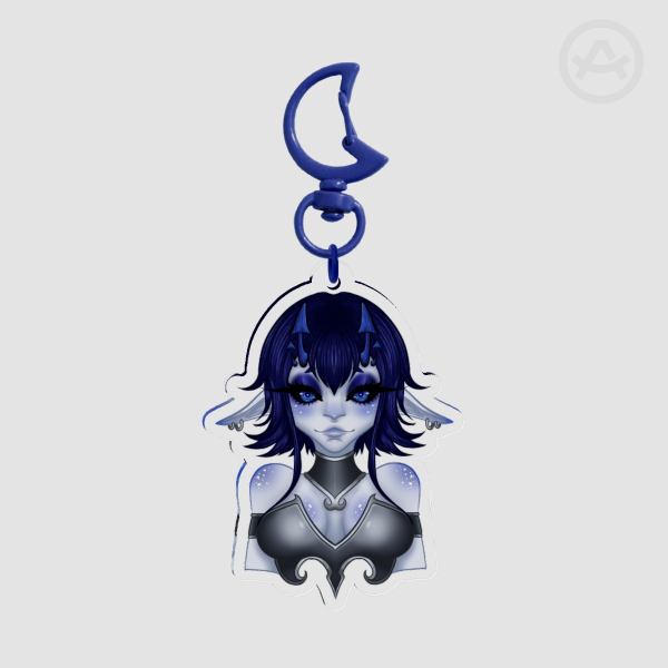 Mushroom Demon Girl Clear Acrylic Keychain