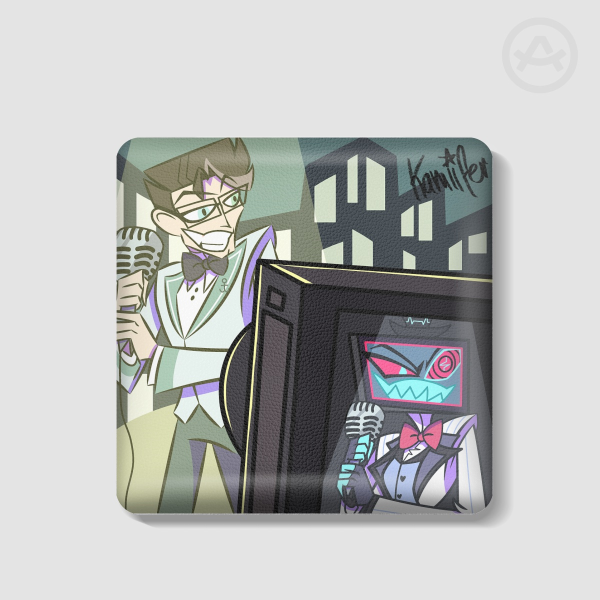 Vox Sings "Brighter" Rectangular PU Badges - 2.28"(58mm)