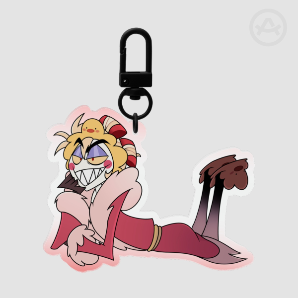 laying lucifer keychain