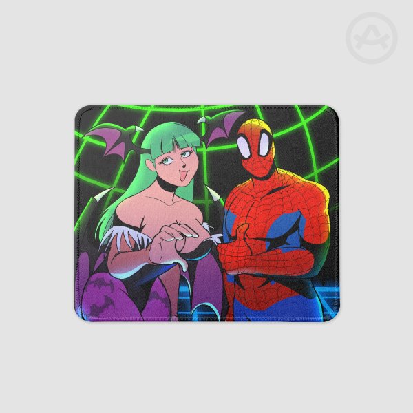 MORRIGAN AND SPIDERMAN WINSCREEN MOUSEPAD