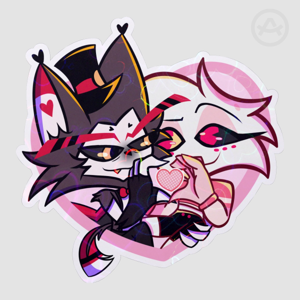 Huskerdust Heart Colored Edge Die Cut Stickers