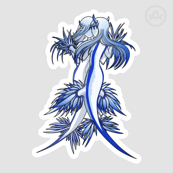 Blue Sea Dragon Girls Sticker