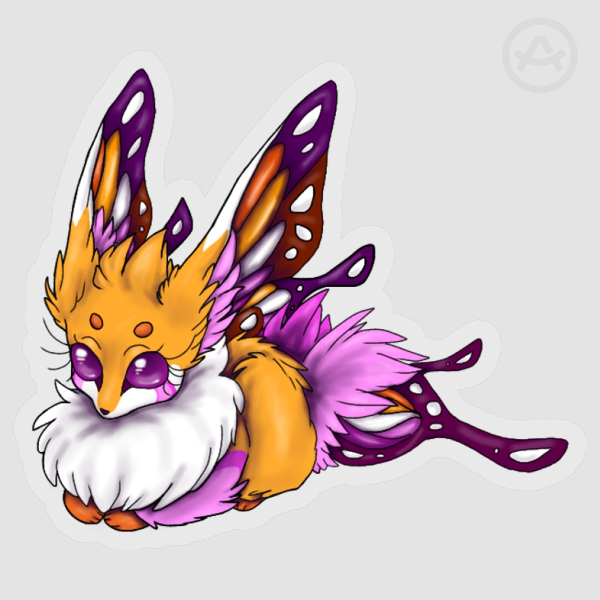 Lesbian moth fox Clear PET Vinyl Die Cut Stickers