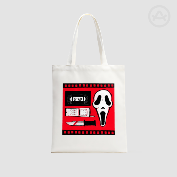 Red Ghostface Kit Canvas Tote Bags