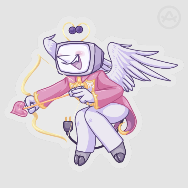 Cupid Tenna Clear PET Vinyl Die Cut Stickers