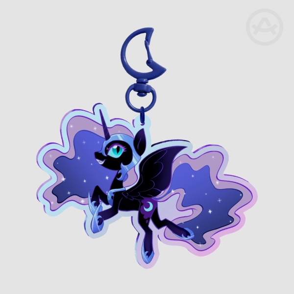 Nightmare Moon Rainbow Acrylic Keychains