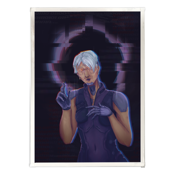 "One with the Net" Cyberpunk OC artboard