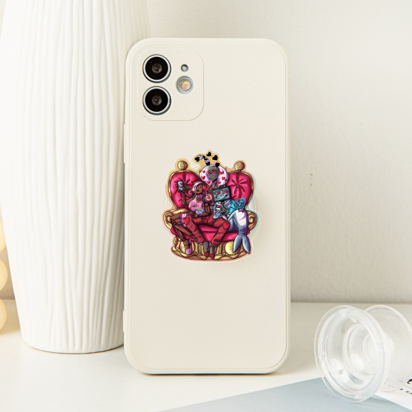 Hazbin Hotel Domestic Vs Acrylic Airbag Phone Holder - 1.96"(50mm), Rainbow