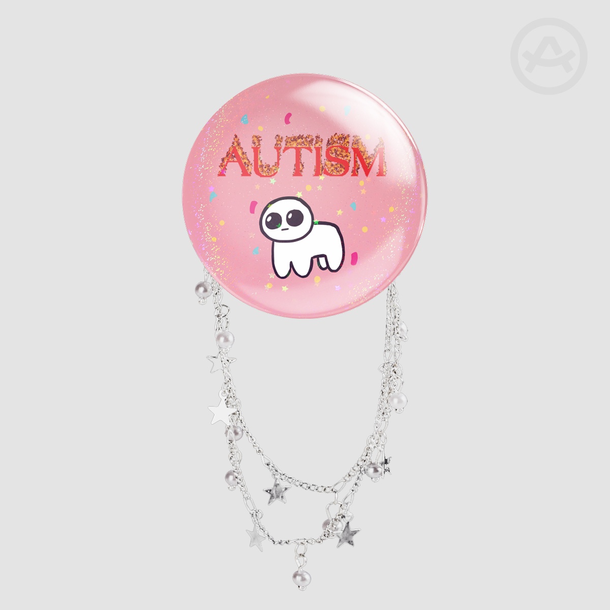 TBH AUTISM - Round Badge With Chains