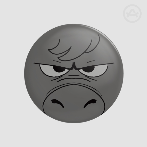 Cerebus Face - Round Badge