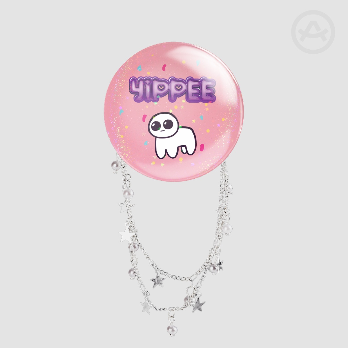 TBH YIPPEE - Round Badge With Chains