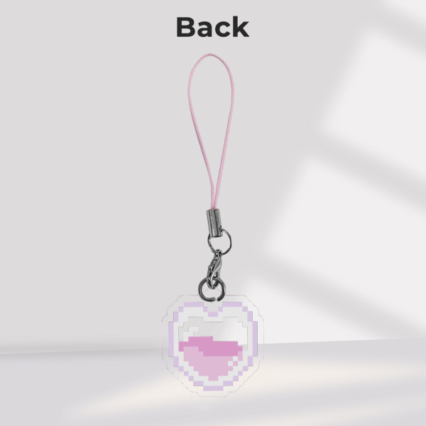 Pink Heart Container Acrylic Charm