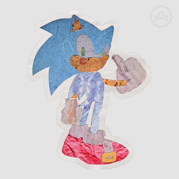 Sonic ♥ Colored Edge Die Cut Sticker