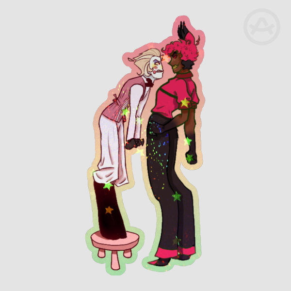 Lucifer Fighting With Alastor Sticker-Hazbin Hotel-Radioapple-Appleradio