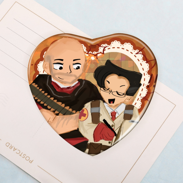 Red Oktoberfest Heart Badge