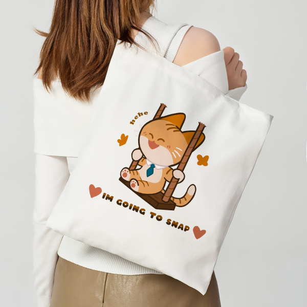 im going to snap Horizontal Part-print Canvas Tote Bags - 13.7″x15.7″(35x40cm)