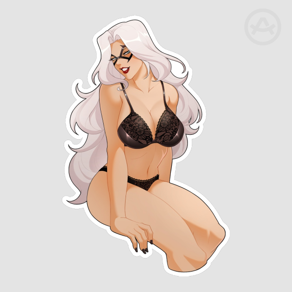 Pin-Up Black Cat Sticker