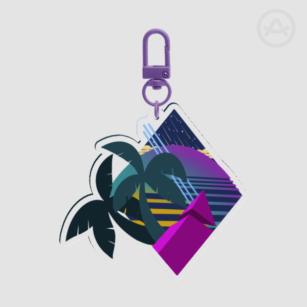 Original - Synthwave - Clear Acrylic Keychain
