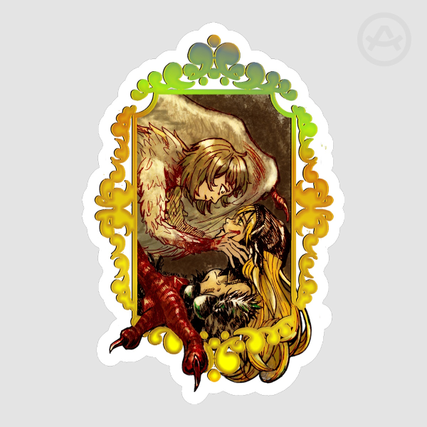 Falin and Marcille Hot Gold Foil Sticker