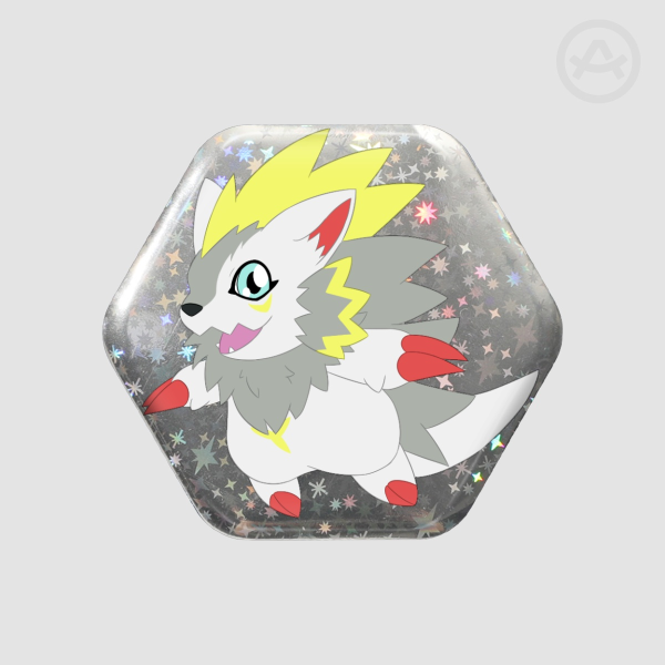 Hexagon Glitter Holographic Badges