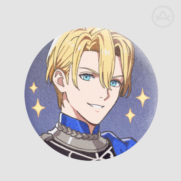 Soft smiling Prince Plush Badge