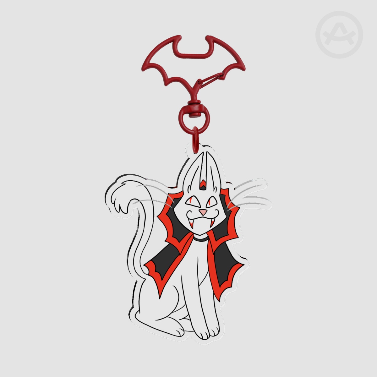 Vampire Kitty - Clear Acrylic Keychain