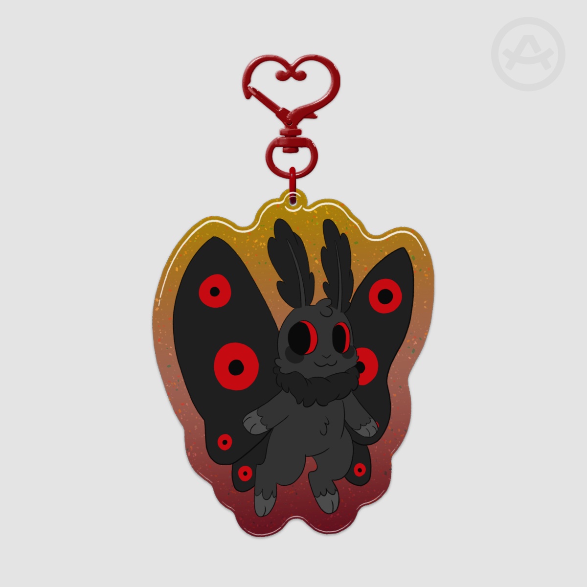 Lil Mothman - Glitter Epoxy Acrylic Keychain