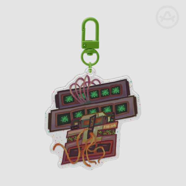 F10-N4 / Fiona Computer Epoxy Glitter Keychain FNAF