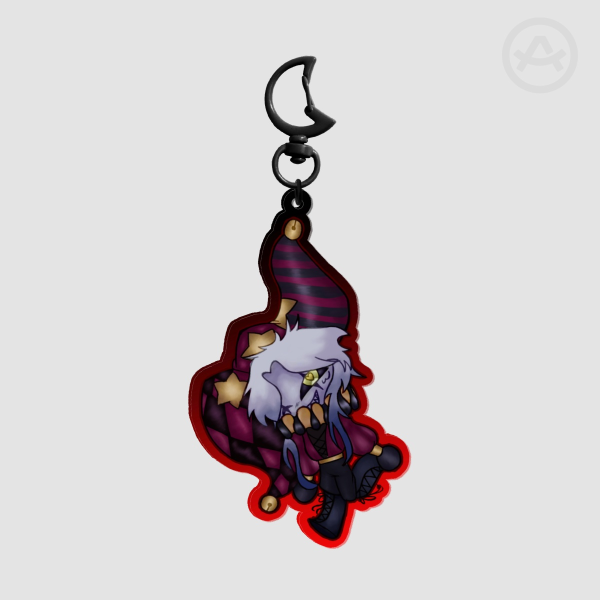 Clear Acrylic Keychains(black and red gradient)