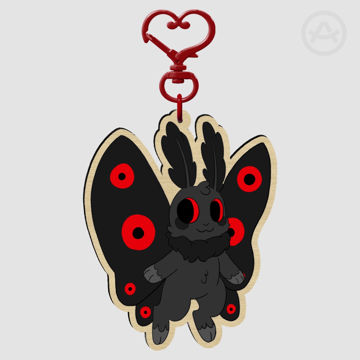 Lil Mothman - Wood Keychain