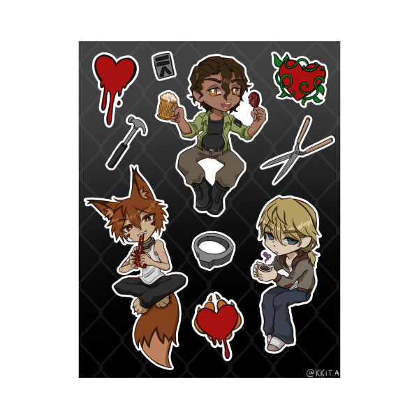 YKMET snack time sticker sheet