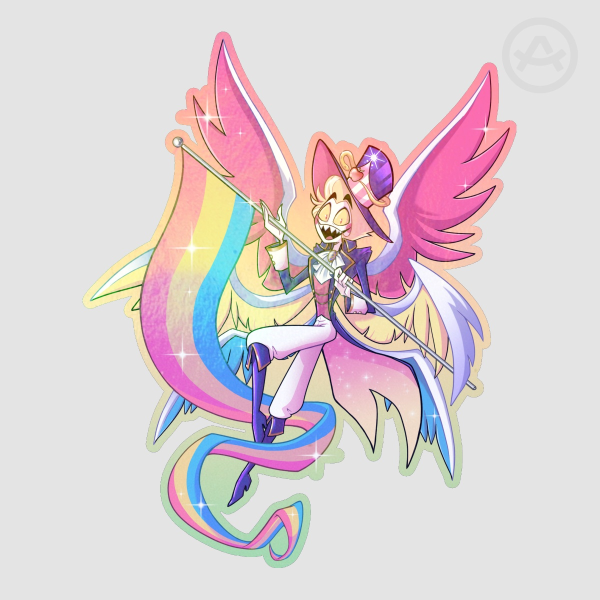 Pan-tastic Lucifer Rainbow Die Cut Sticker