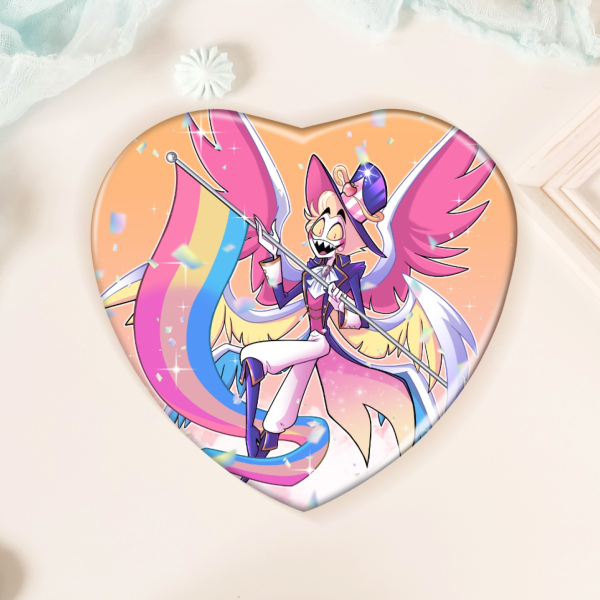 Pan-tastic! Heart Shaped Holographic Badge