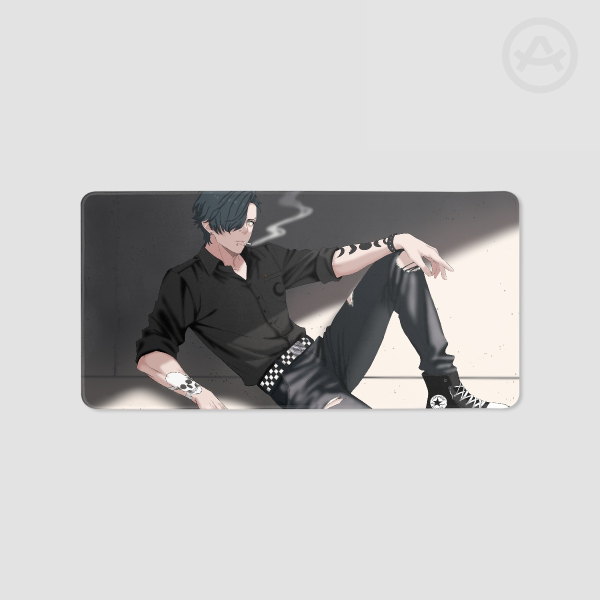 Chilling Punk Rock man Desk Pad