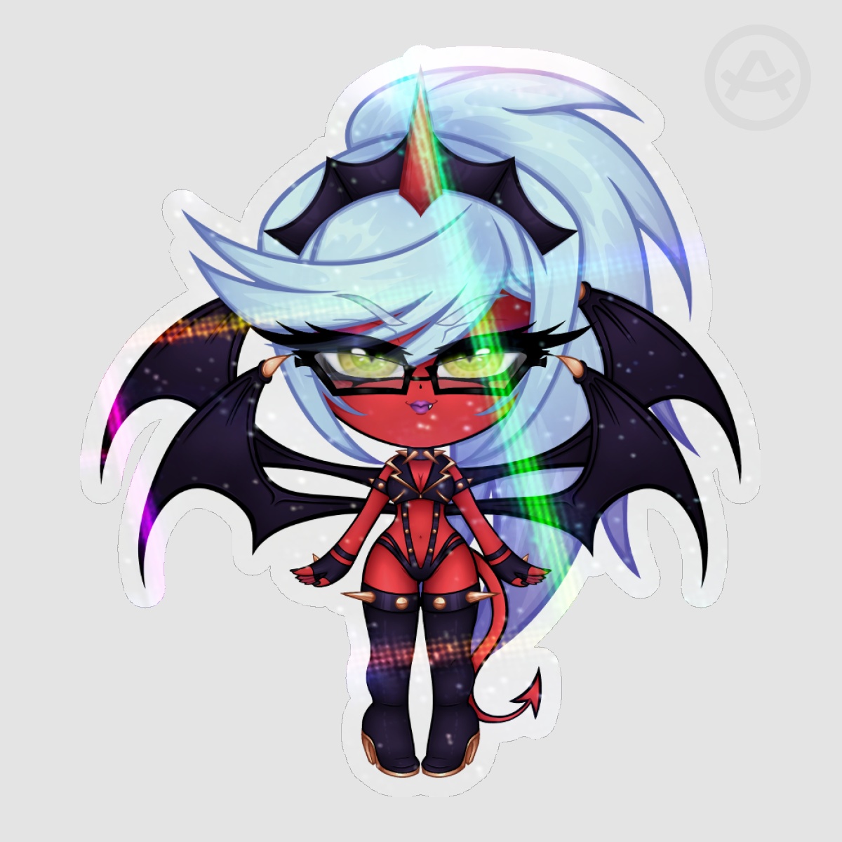 NPASWG - Chibi Devil Kneesocks Holo Sticker