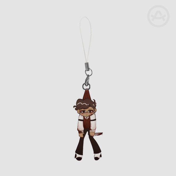 human alastor dangling phone charm!