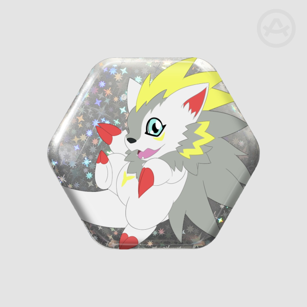 Hexagon Glitter Holographic Badges