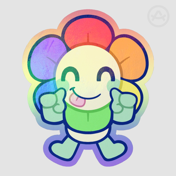 Chibi Dandy! | Rainbow Holographic Sticker