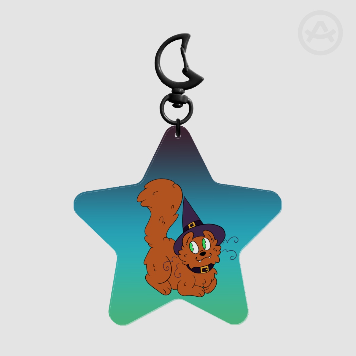 Witch Kitty - Colored Acrylic Keychain
