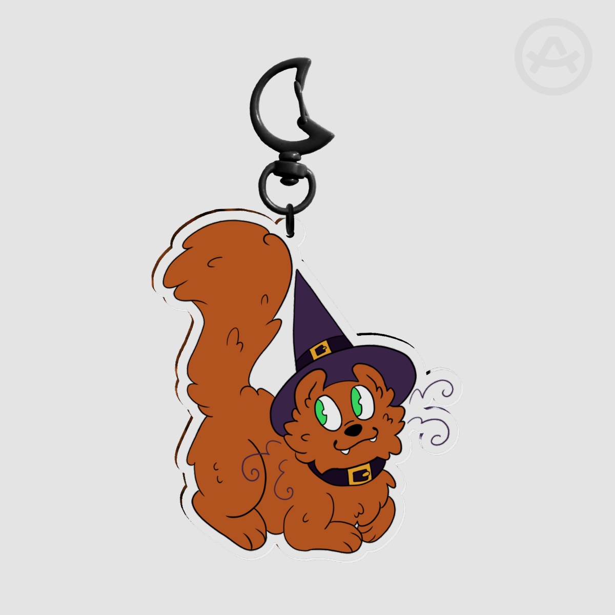 Witch Kitty - Clear Acrylic Keychain