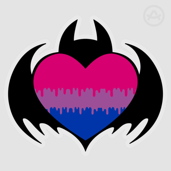 Bat Heart [Bisexual] Sticker