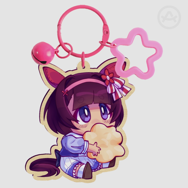 Nishino Flower (Umamusume) Popcorn Wood Keychain!