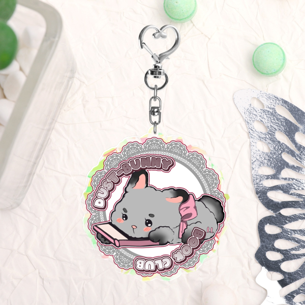 Dust-bunny Book Club Keychain